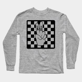 King and Queen on Victory Sign Chess Long Sleeve T-Shirt